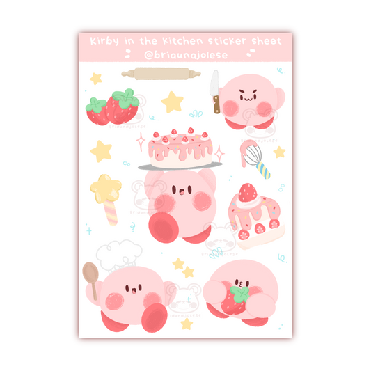 Baking Kirby Sticker Sheet